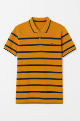 Men’s Mustard and Navy Linning Polo Tee